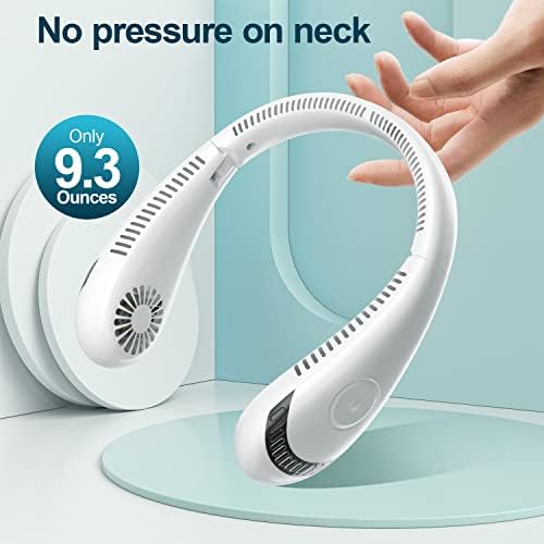 Skd RV Tech Fan Portable Neck, 5000mAh Fan dobrável pessoal, até 12 horas Fã de Mãos sem mãos, ventilador portátil