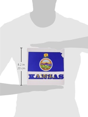 3drose 8 x 8 x 0,25 polegadas Mouse Pad Kansas State Flag no mapa e letras para o Kansas