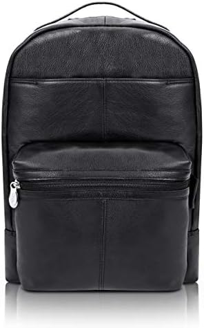 McKlein, Série S, Parker, Pebble Grain Calfskin Leather, Backpack de Laptop de Compartimento Dual de 15 , Backpack, preto
