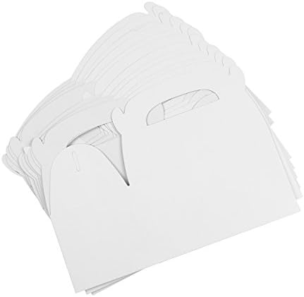 Blank White Color Tream Presente Caixas de papelão com alças para artes e artesanato bolsas de brindes, lanches para piquenique,