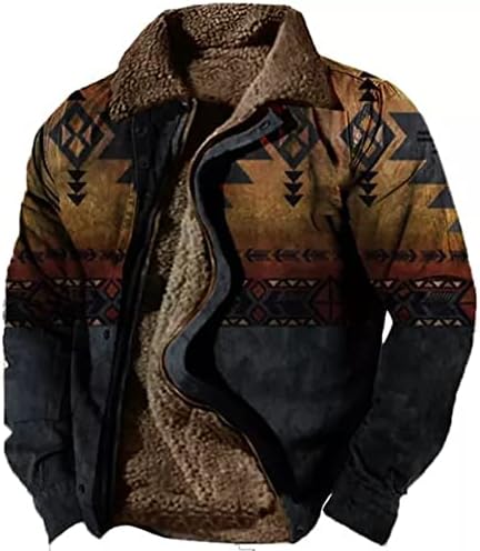 Jaqueta de lã de lã vintage masculino Sherpa