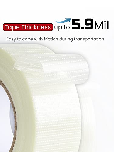 Fita de fibra de vidro lichamp 4 pacote, 60 jardas fita adesiva 2 polegadas e fita de nylon de nylon de 1 polegada Fita