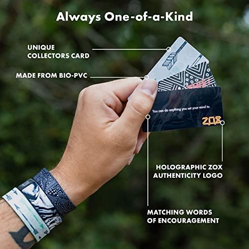 Pulseira inspiradora e motivacional ZOX - Usando a pulseira reversível e reversível com afirmações positivas feitas de plástico reciclado