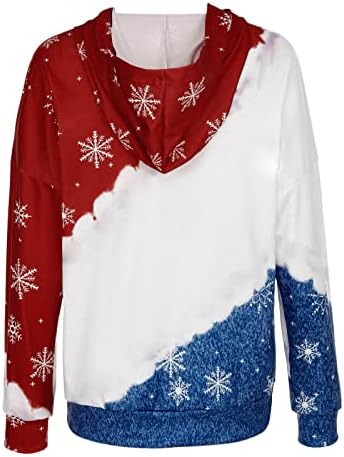 Hoodies de Natal feminino de dnuri amarrar pullover de manga longa Tops Santa capuz Top Top Active Sweethirts Jumper
