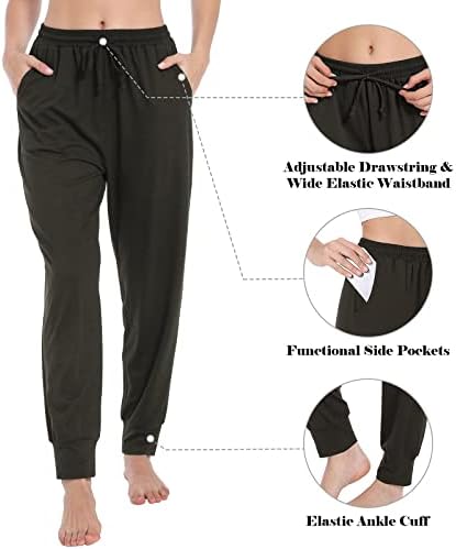 Calças de ioga de cintura alta feminina de ummiss com bolsos elásticos de cordão elástico calças atléticas calças