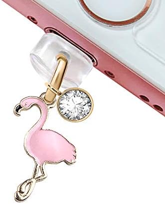 Elise & Fonda CP86 Porto de carregamento USB Anti -pó plugue rosa Flamingo Pingente Telefone para iPhone 11/xs max/xr/x/8