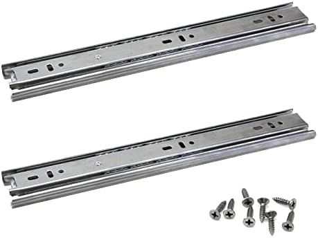 Wealrit 1 par de rolamentos de extensão completa rolamento lateral de gaveta de montagem lateral, trilhos deslizantes de serviço pesado