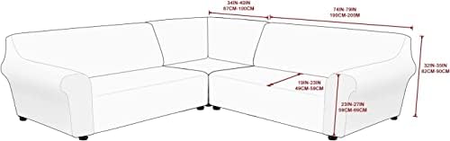 Ulticor 3 peças, veludo l forma de sofá -sofá, tampa do sofá de forma L, capa de sofá para lossa de forma L, cobertura
