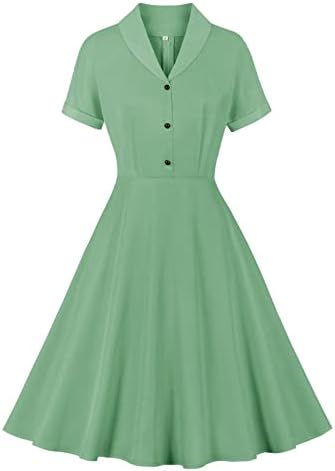 Vestidos de convidado de casamento nokmopo para mulheres moda britânica Turn Down Collar Plaid Prind Manuve Manuve Knee-Legth Dress