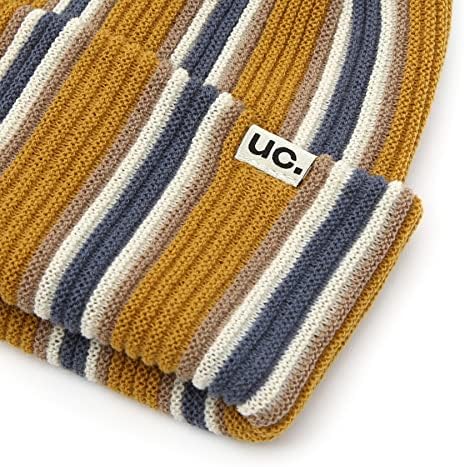 Undercontrol Signature Logi Rótulo Bordado unissex outono inverno grosso Long Long Stripe Rollup Beanie feito no chapéu