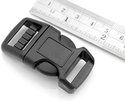 Craftmemore 3/4 polegadas Liberação lateral rápida fivela preta fechaduras de plástico para sacolas paracord pulseiras