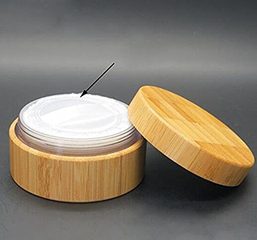 30 ml 1oz de 1 oz vazio de bambu ambiental portátil de bambu maquiagem solta jarra de jarra de pó com esponja pó de pó de bancada