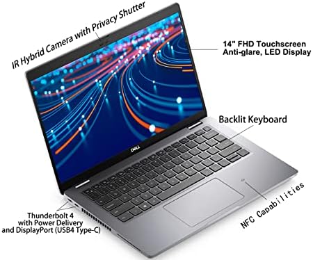 Dell Latitude 5420 5000 14 Laptop comercial da tela sensível ao toque FHD, teclado retroiluminado, Thunderbolt 4, Wi