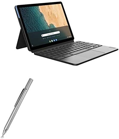 BOXWAVE STYLUS PEN COMPATÍVEL COM Lenovo Chromebook Duet - Finetouch Capacitive Stylus, caneta de caneta super precisa para Lenovo Chromebook Duet - Metallic Silver