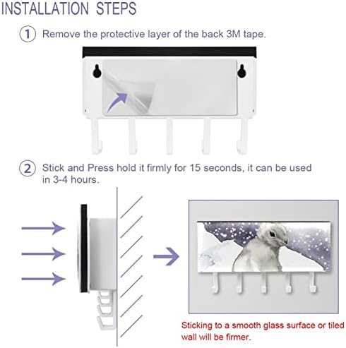 Organizador de rack de coelho de neve de inverno com 5 ganchos na parede banheiro da cozinha prateleira prateleira de armazenamento