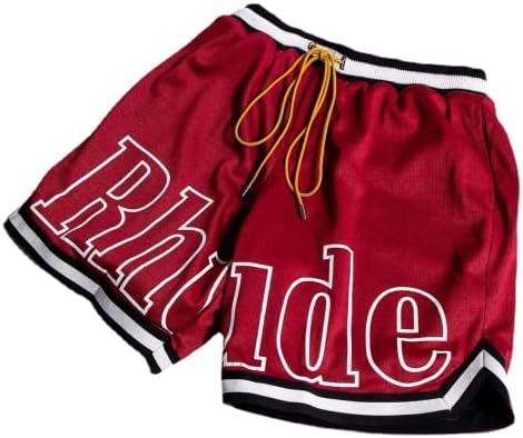 Wangohuk Men Rhude shorts trilhas de cordão de tração de treino