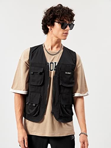 Jaquetas oshho para mulheres - homens letra de letra de flap capa de colete de bolso