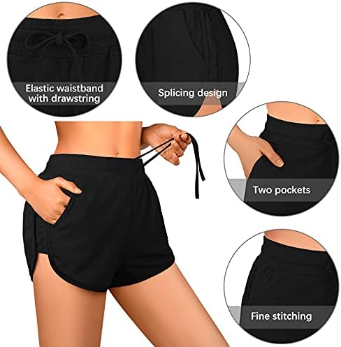 Uratot 2 embalagem Cotton Yoga Short Women Summer Running Gym Sports Witchand shorts com bolsos