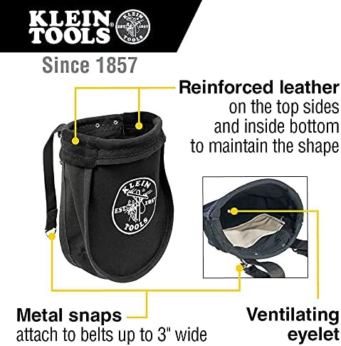 Klein Tools 51A bolsa de ferramentas, bolsa de utilidade para transportar porcas e parafusos, com bolso interno, nº