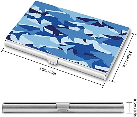 Blue Sharks Camouflage Cartão de visita CARTRO CARTE DE METAL Pocket Pocket Cartet Name Cards Organizer fofo