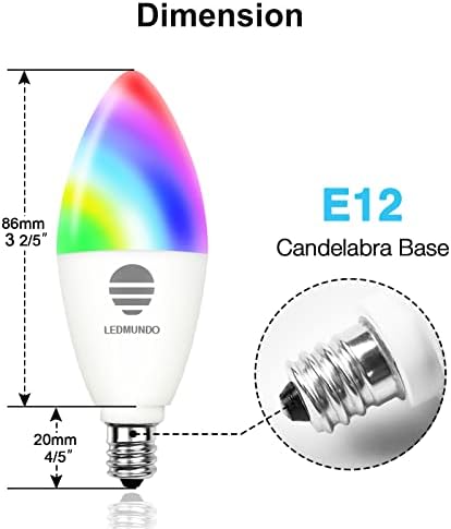 Pacote de lâmpadas inteligentes de 3 pacote 6W E12 B11 Bulbo + 5 Pacote de lâmpadas inteligentes Lâmpadas A15 BULHO E26 LED E26