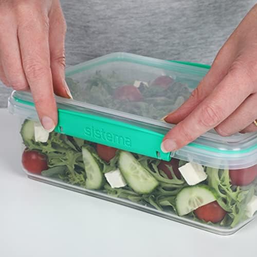 Recipientes de armazenamento de alimentos Sistema de 6 peças com molho de salada e recipientes de condimentos e tampas para preparação para refeições, lava-louças seguras, transparente/verde