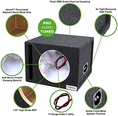 Gabinetes de alto -falante de áudio do Bbox Car Pro Audio 10 ”Subwoofer/gabinete de alto -falante MDF de alto grau - níquel