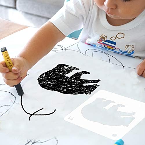 12 peças estênceis de animais plástico crianças desenhando estêncil em estêncil modelo de animal para artesanato de