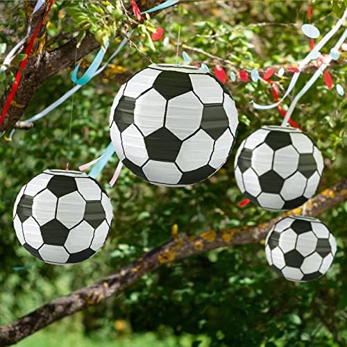 Kesoto 8 em Soccer Ball Paper Lantern Decoration Soccer Goal Birthday Party Decoration - pacote de 5