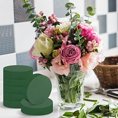 BOKON 20 PCS ROUNTE BLOCOS DE ESPOM FLORAL ROUNTES 6 x 1,57 polegada Espumos de espuma de florista de espuma seca de espuma molhada