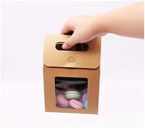 Alremo Huangxing - Natal 12 peças Kraft Paper Bags Khaki Favors Box Box Birthday Party Sacos com Flip tampa - Khaki