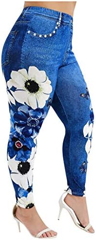 Jean Leggings for Women PLUS TAMANHO BORTURAÇÃO DENIM DENIM HIGH PALHAS DE YOGA ESTREK JEAN LOOK JEGGINGINGS TILUS