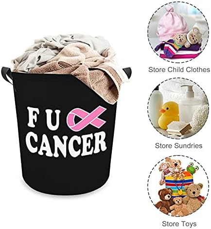 Foda -se Cancer Oxford Clower Basket com alças de armazenamento para o organizador de brinquedos, quarto de berçário