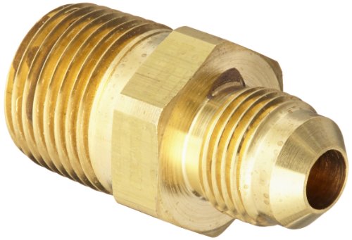 Eaton Aeroquip 2000-8-6b Brass de tubo de latão, adaptador, 3/8 SAE masculino 45 graus x 1/2 Linha de tubo macho