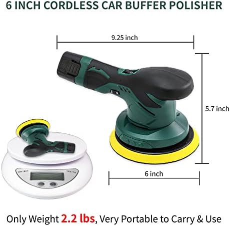 Polhener de tampão de carro sem fio com 2pcs 12V lítio recarregável Polhoner sem escova com velocidade variável, kit de tampão portátil