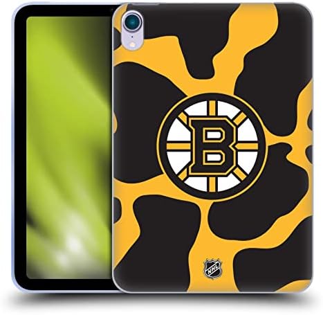 Projetos de capa principal licenciados oficialmente NHL Cow Pattern Boston Bruins Soft Gel Case compatível com Apple iPad mini