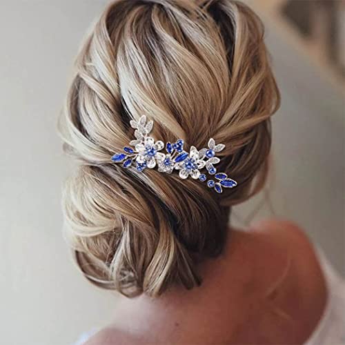 Casdre cristal noiva pinos de cabelo prateado perelha pêlos de cabelo acessórios de cabelo de flores para mulheres e meninas