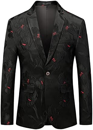 MOGU Mens Floral Smoking Blazer Slim Fit Fitlelish Jacquard Suit Jacket para a festa de casamento baile