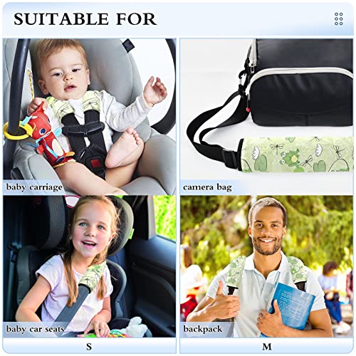 Frogs libélulas, tiras de assento de carro nas ombreiras para crianças bebês confortam tampas de cinto de segurança macias com