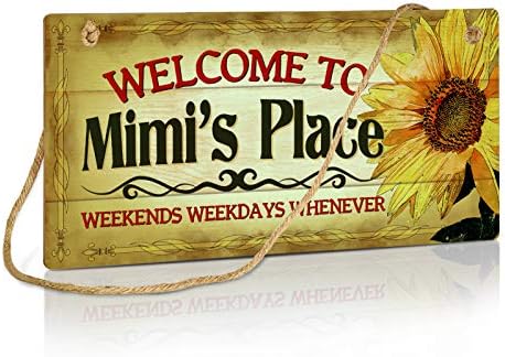 Putuo Decor Welcome Sign, Gun Funny Nana para vovó, sinal de família decorativa para os lugares de Mimi, presente maravilhoso Mimi, 10x5 polegadas