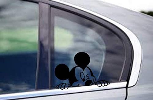 7 Black Peeking Mickey Mouse Car Decal