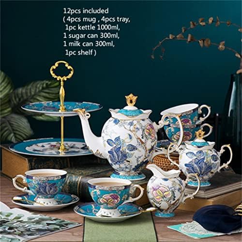 N/A BONE China Coffee Cup e Pires Conjunto Handmade de porcelana British Tea Set Coffee Cup com caixa de chá de café Conjuntos de café