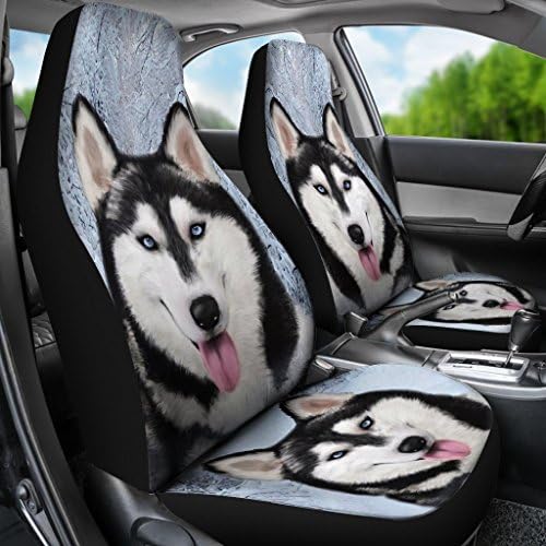 Amazing siberiano husky cão impressão no assento do carro