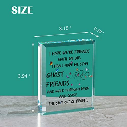 Erwei Friends Gifts for Women Crystal Place Desk Decorativa sinal de amizade Presentes de aniversário para amigos BFF Gifts
