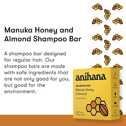 Barra de shampoo de Anihana | Manuka Honey and Almond - Shampoo de limpeza profunda para cabelos e couro cabeludo