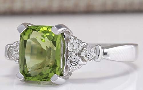 Play Pailin Elegant 925 Silver Peridot Ring Women Women noivado Jóias de noivas SZ 6-10