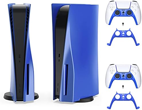 Conjunto de capa de acessórios do Nexigo PS5, placa facial do controlador PS5 e cobertura de casca de proteção para PlayStation 5 Disc Edition, tampa de proteção à prova de poeira anti-arranhão para o console Sony PS5