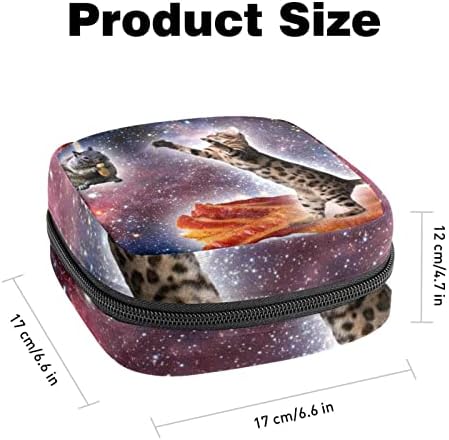 Saco de maquiagem de galáxia de bacon de rato de gato, bolsa de cosméticos, bolsa de higiene pessoal portátil para mulheres e meninas