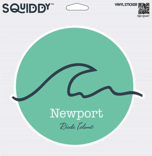 Squiddy Newport Rhode Island Wave - adesivo de vinil Decalque para telefone, laptop, garrafa de água