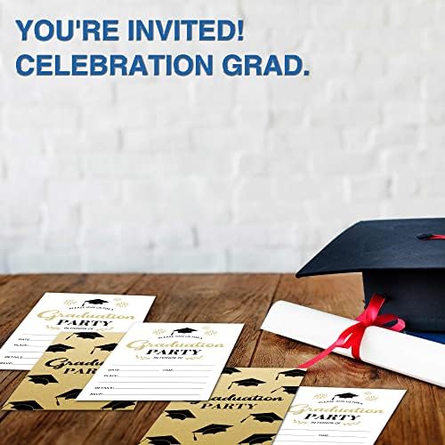 25 convites de formatura com envelopes, para faculdade, júnior, ensino médio, universidade, mestrado graduado, celebração ou anúncio